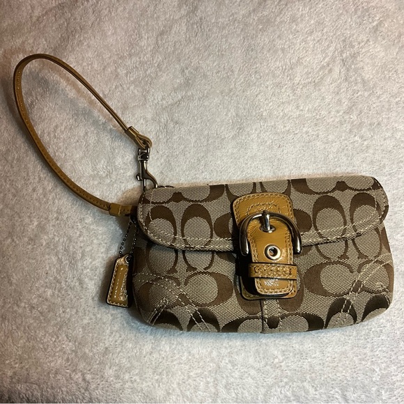 Coach Brown and Tan Designer Wristlet - Picture 5 of 10